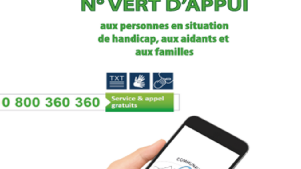 360° - N° Vert d'appui aux personnes en situation de handicap, aidants et aux familles.